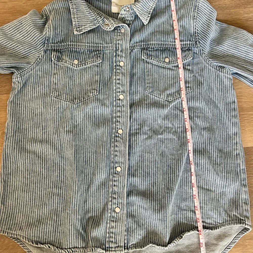 Thread & Supply Striped Denim Button-Up Shirt | Women’s M - Picture 7 of 7